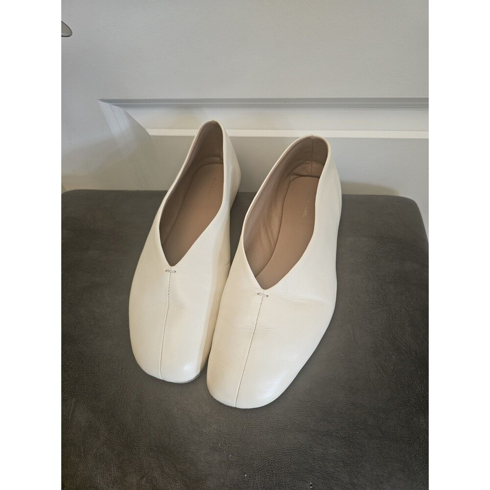 Mansur Gavriel Womens Leather Glove Flats Size 37.5 EU Cream Off White Portugal